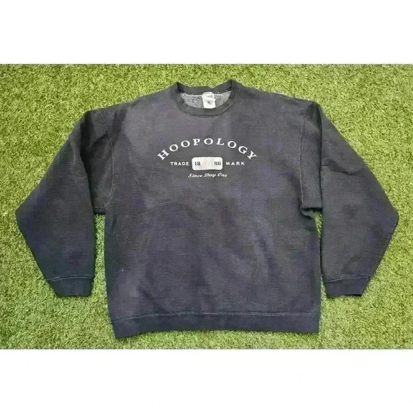 Y2K HOOPOLOGY Basketball Sweatshirt Adult Sz XL Faded - Picture 1 of 8